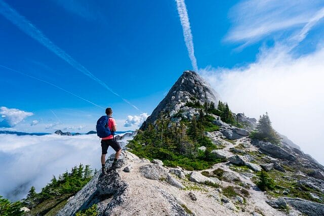 man, mountain, snow
