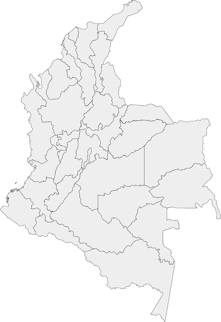 colombia, map, geography, país, países, c, ciudad, océanos, punta, extremo, departamentos