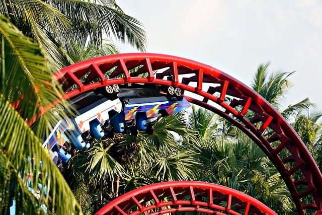 roller coaster, theme park, amusement park