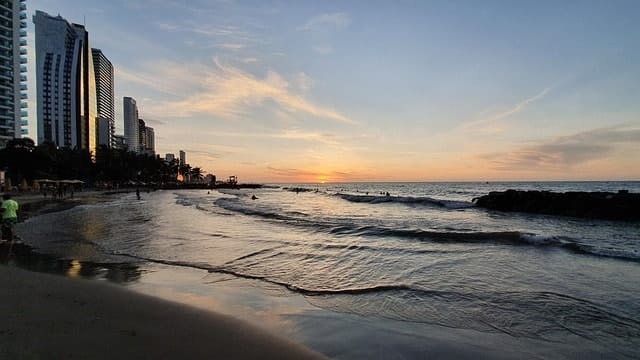 sunset, cartagena, colombia, sun, nature, city, skyscraper, cartagena, cartagena, cartagena, cartagena, cartagena