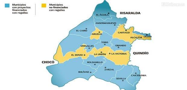Carte du Nord du département de Valle del Cauca