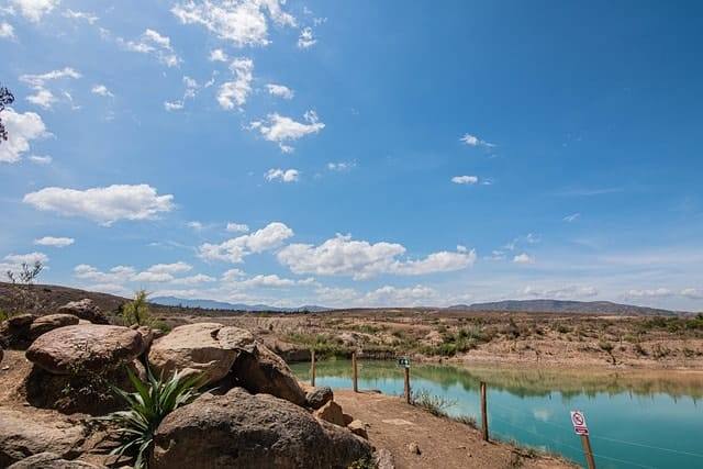blue wells, boyaca, landscape, darling, clouds, desert, colombia, moutains, boyacá, blue, nature, holiday, hiking, terracotta, colonial, architecture, stone, clay, ancient, historical
